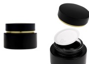 Staklena crna mat teglica od 50 mL sa crnim mat zatvaračem (sa unutrašnjom zaptivkom) i plastičnim međupoklopcem-slika_proizvoda