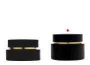 Staklena crna mat teglica od 50 mL sa crnim mat zatvaračem (sa unutrašnjom zaptivkom) i plastičnim međupoklopcem-grupa_slika