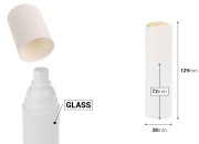 Luksuzna bočica 40mL u mat beloj boji sa pumpicom za kreme i poklopcem sa zlatnim detaljem-dimenzije_slike