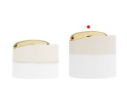 Luksuzna teglica 50 mL u mat beloj boji sa zatvaračem sa zlatnim detaljima (sa unutrašnjom zaptivkom) i plastičnim međupoklopcem-grupa_slika