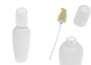 Luksuzna bočica 100mL u mat beloj boji sa zlatnom pumpicom za kreme i mat belim poklopcem-slika_proizvoda