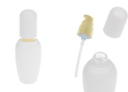 Luksuzna bočica 40mL u mat beloj boji sa zlatnom pumpicom za kreme i mat belim poklopcem-slika_proizvoda