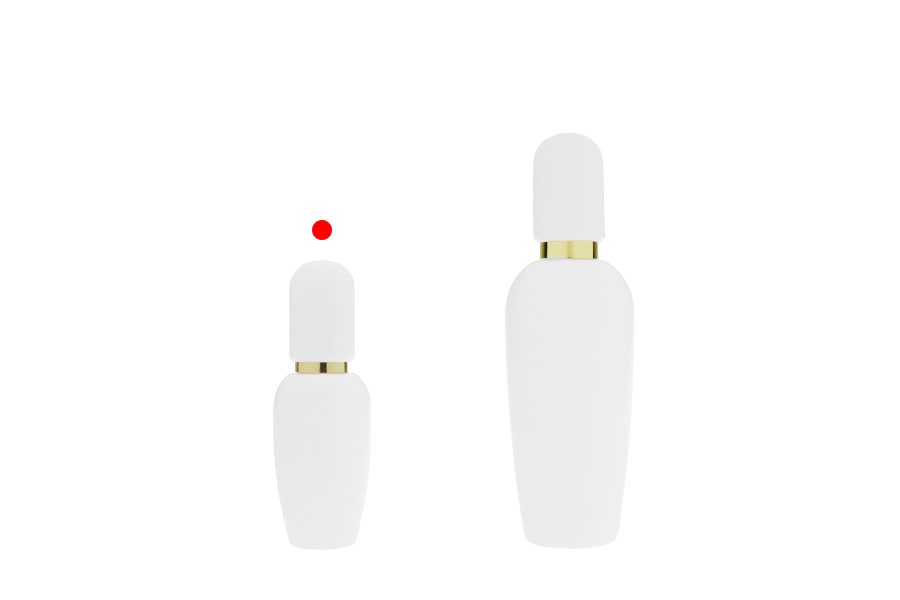 Luksuzna bočica 40mL u mat beloj boji sa zlatnom pumpicom za kreme i mat belim poklopcem-grupa_slika