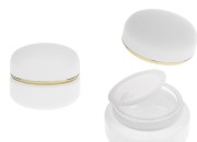 Teglica 30 mL u mat beloj boji sa zatvaračem sa zlatnom linijom (sa unutrašnjom zaptivkom) i plastičnim međupoklopcem-slika_proizvoda