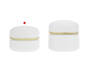 Teglica 30 mL u mat beloj boji sa zatvaračem sa zlatnom linijom (sa unutrašnjom zaptivkom) i plastičnim međupoklopcem-grupa_slika