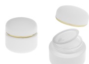 Teglica 50 mL u mat beloj boji sa zatvaračem sa zlatnom linijom (sa unutrašnjom zaptivkom) i plastičnim međupoklopcem-slika_proizvoda