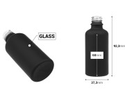 Staklena bočica od 50 mL za etarska ulja sa PP18 grlom u različitim bojama, gumirana-dimenzije_slike