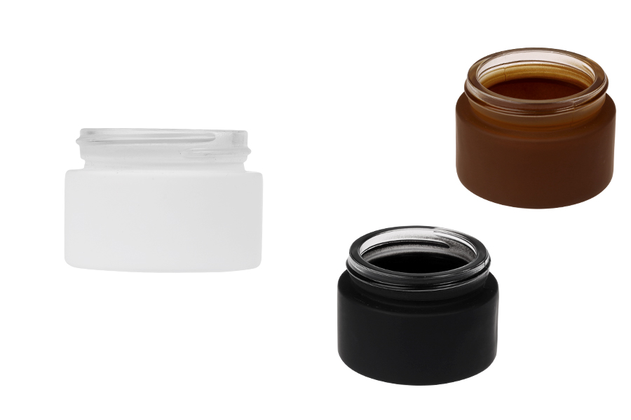 Staklena teglica za kremu 30 mL - bez zatvarača, gumirana u više boja-slika_proizvoda