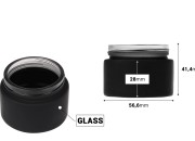 Staklena teglica za kremu 50 mL - bez zatvarača, gumirana u više boja-dimenzije_slike