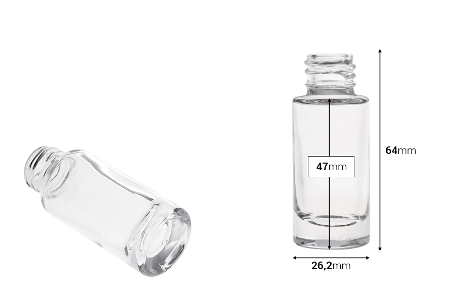 Cilindrična providna staklena bočica od 10 mL-dimenzije_slike