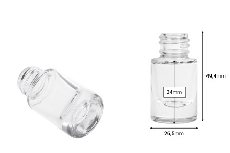 Cilindrična providna staklena bočica od 5 mL-dimenzije_slike