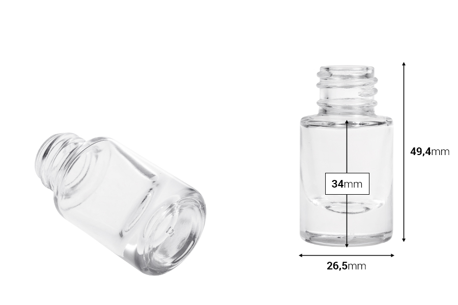 Cilindrična providna staklena bočica od 5 mL-dimenzije_slike