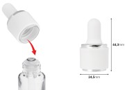 Set - plastični prsten za pipete sa gumicom za bočice u zlatnoj ili srebrnoj boji-dimenzije_slike