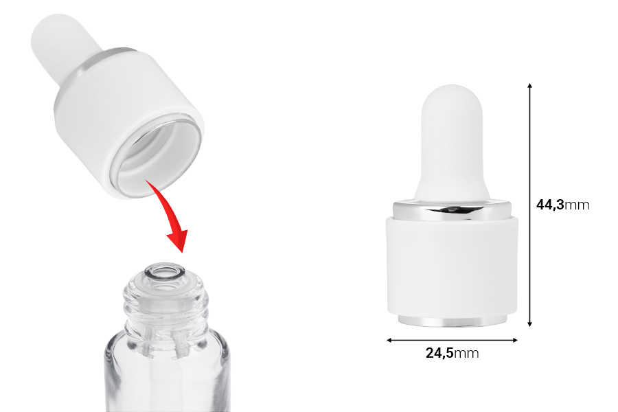 Set - plastični prsten za pipete sa gumicom za bočice u zlatnoj ili srebrnoj boji-dimenzije_slike