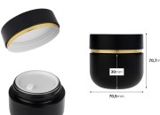 Staklena teglica od 100 mL sa poklopcem (sa unutrašnjom zaptivkom) i plastičnim međupoklopcem-dimenzije_slike