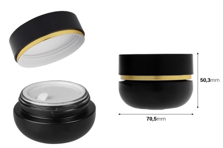 Staklena teglica od 30 mL sa poklopcem (sa unutrašnjom zaptivkom) i plastičnim međupoklopcem-dimenzije_slike