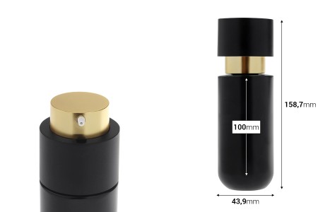 Staklena bočica 100mL sa zlatnom pumpicom za kreme-dimenzije_slike