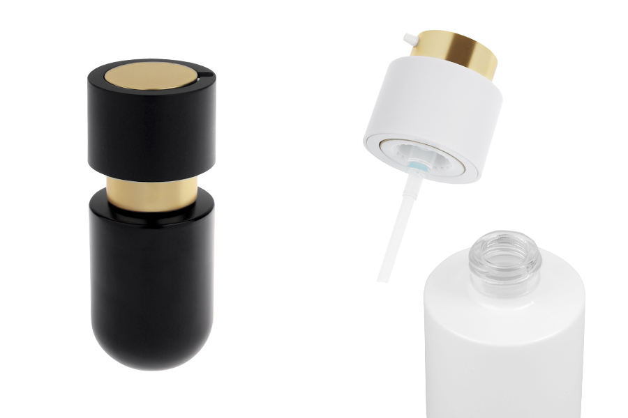 Staklena bočica 30mL sa zlatnom pumpicom za kreme-slika_proizvoda