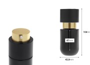 Staklena bočica 30mL sa zlatnom pumpicom za kreme-dimenzije_slike