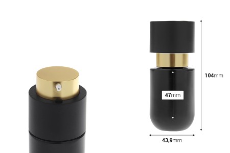 Staklena bočica 30mL sa zlatnom pumpicom za kreme-dimenzije_slike
