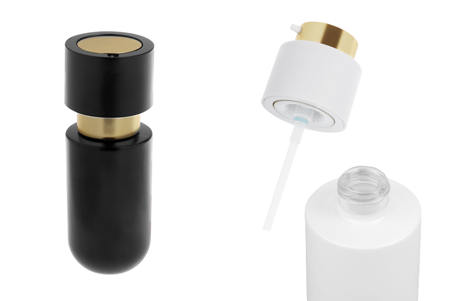 Staklena bočica 50mL sa zlatnom pumpicom za kreme-slika_proizvoda