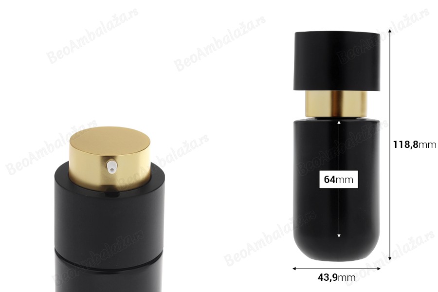 Staklena bočica 50mL sa zlatnom pumpicom za kreme-dimenzije_slike