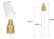 Plastična pumpica za kremu 24/410 sa aluminijumskim premazom i providnim zatvaračem-dimenzije_slike