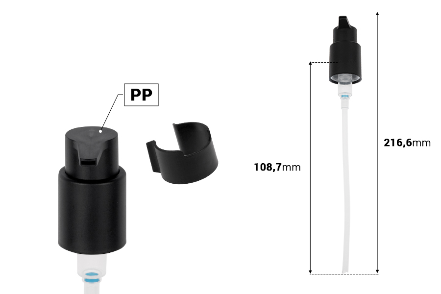 Plastična pumpica PP24/410 sa sigurnosnim zatvaračem za kreme-dimenzije_slike