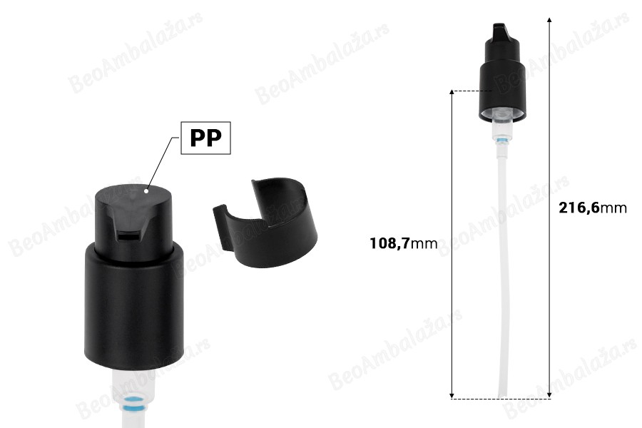 Plastična pumpica PP24/410 sa sigurnosnim zatvaračem za kreme-dimenzije_slike