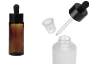 Staklena bočica od 50mL sa crnom mat pipetom i drenažnim elementom-slika_proizvoda