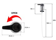 Plastična crna pumpica za kreme PP24/410 sa spoljnom oprugom i open-close sistemom-dimenzije_slike