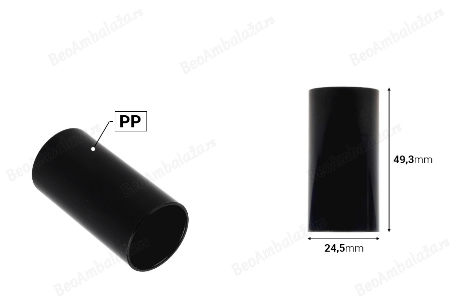 Plastični (PP) zatvarač u beloj ili crnoj boji-dimenzije_slike