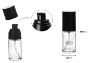 Staklena okrugla bočica 30mL za kreme sa crnom plastičnom pumpicom i crnim zatvaračem (PP18) Staklena okrugla bočica 30mL za kreme sa crnom plastičnom pumpicom i crnim zatvaračem (PP18)