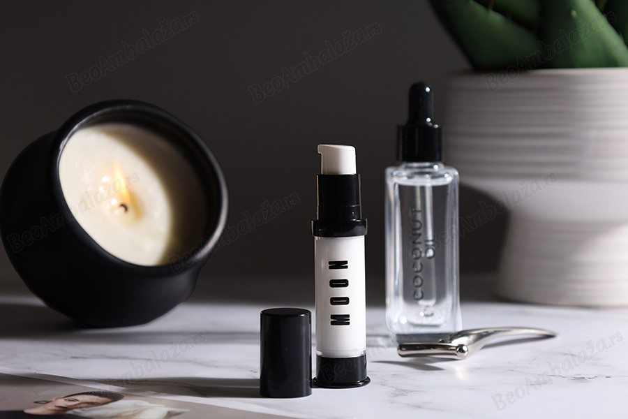 Airless akrilna bočica 10mL za kreme, u dve boje - 12 kom-grupa_slika