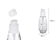 Staklena bočica 50mL sa belom plastičnom pumpicom PP18-dimenzije_slike