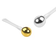 Plastična spatula za kremu 57 mm sa okruglim srebrnim ili zlatnim metalnim vrhom Plastična spatula za kremu 57 mm sa okruglim srebrnim ili zlatnim metalnim vrhom