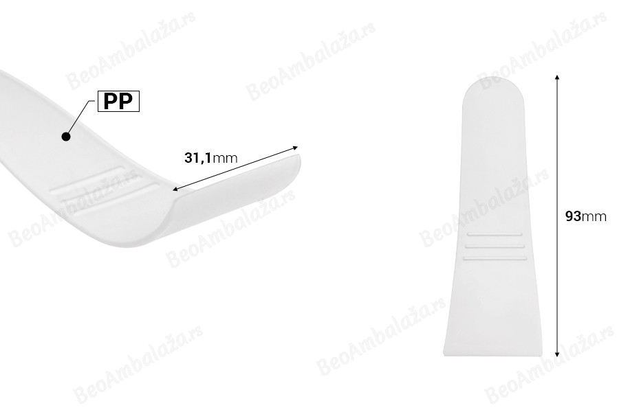 Plastična spatula 93 mm, providna ili roze boje - 12 kom-dimenzije_slike