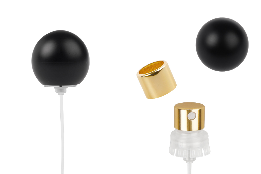 Sprej sa crnim mat okruglim (velikim) poklopcem za parfemske bočice sa sigurnosnim Crimp zatvaranjem od 15 mm-slika_proizvoda