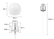 Sprej sa belim mat okruglim (malim) poklopcem za parfemske bočice sa sigurnosnim Crimp zatvaranjem od 15 mm-dimenzije_slike