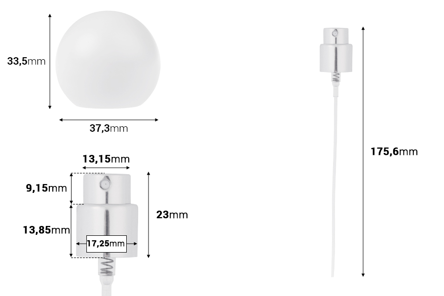 Set - aluminijumski sprej i beli okrugli zatvarač (veliki) za bočice sa grlom 15/400-dimenzije_slike