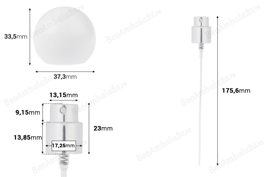 Set - aluminijumski sprej i beli okrugli zatvarač (veliki) za bočice sa grlom 15/400-dimenzije_slike