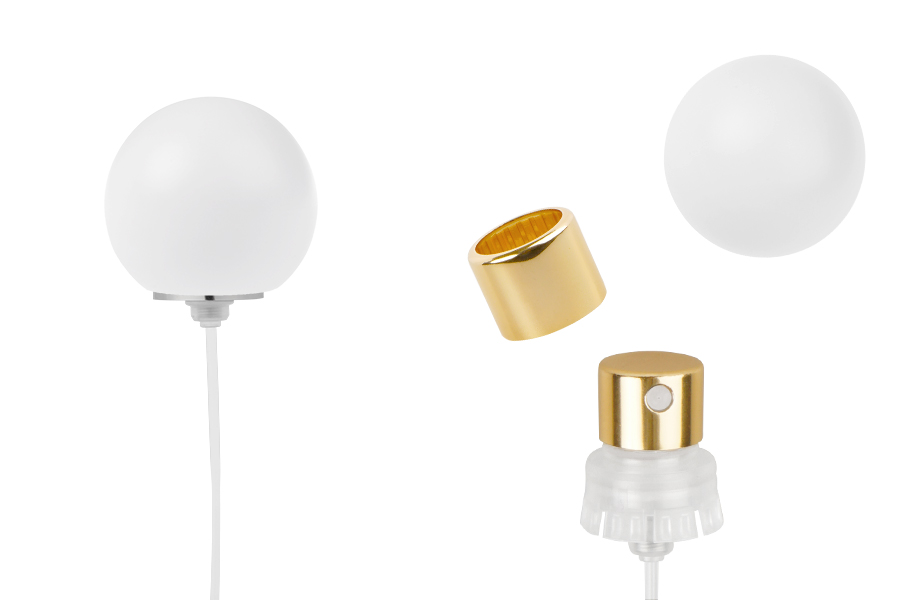 Sprej sa belim mat okruglim (velikim) poklopcem za parfemske bočice sa sigurnosnim Crimp zatvaranjem od 15 mm-slika_proizvoda