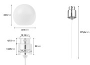 Sprej sa belim mat okruglim (velikim) poklopcem za parfemske bočice sa sigurnosnim Crimp zatvaranjem od 15 mm-dimenzije_slike