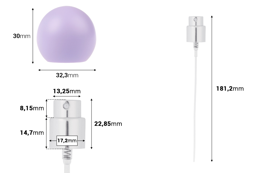 Set - aluminijumski sprej i ljubičasti okrugli zatvarač (mali) za bočice sa grlom 15/400-dimenzije_slike