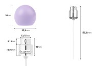 Sprej sa ljubičastim mat okruglim (malim) poklopcem za parfemske bočice sa sigurnosnim Crimp zatvaranjem od 15 mm-dimenzije_slike