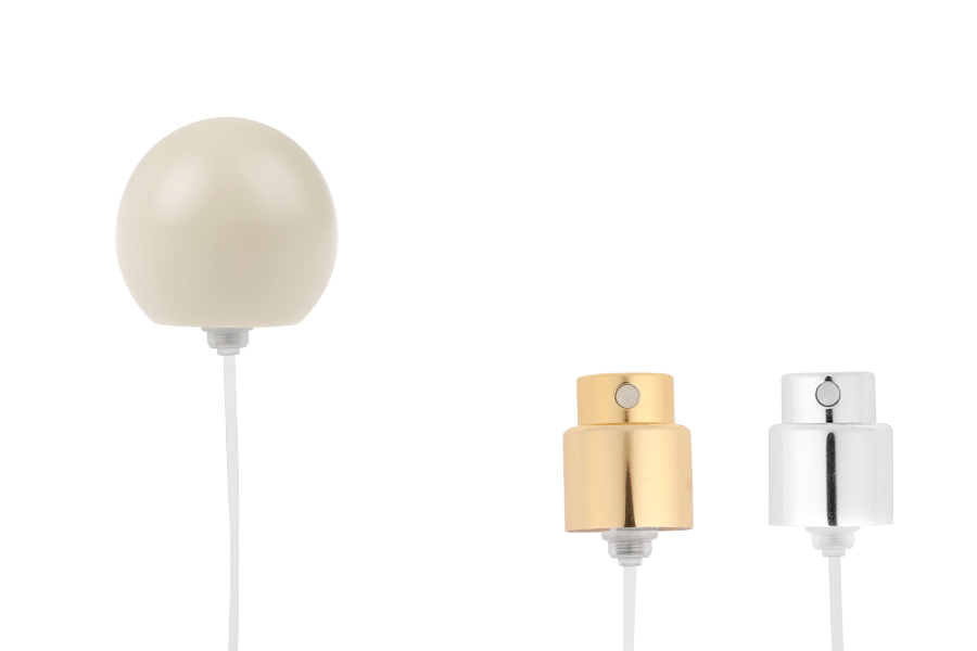 Sprej sa bež mat okruglim (malim) poklopcem za parfemske bočice sa sigurnosnim Crimp zatvaranjem od 15 mm-slika_proizvoda