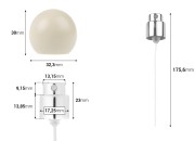 Sprej sa bež mat okruglim (malim) poklopcem za parfemske bočice sa sigurnosnim Crimp zatvaranjem od 15 mm-dimenzije_slike