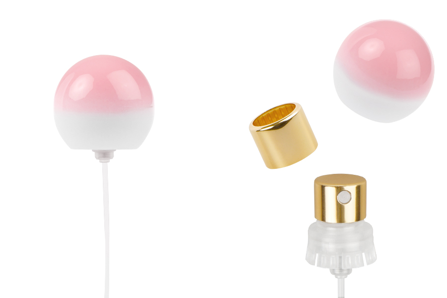 Sprej sa gradijentno roze okruglim (malim) poklopcem za parfemske bočice sa sigurnosnim Crimp zatvaranjem od 15 mm-slika_proizvoda