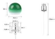 Sprej sa gradijentno zelenim okruglim (malim) poklopcem za parfemske bočice sa sigurnosnim Crimp zatvaranjem od 15 mm-dimenzije_slike