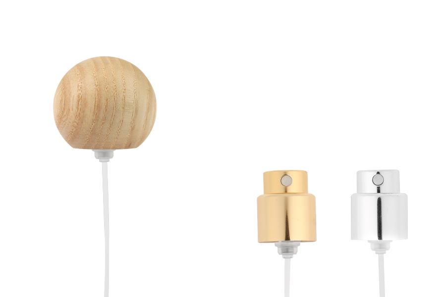 Sprej sa svetlim drvenim okruglim (malim) poklopcem za parfemske bočice sa sigurnosnim Crimp zatvaranjem od 15 mm-slika_proizvoda